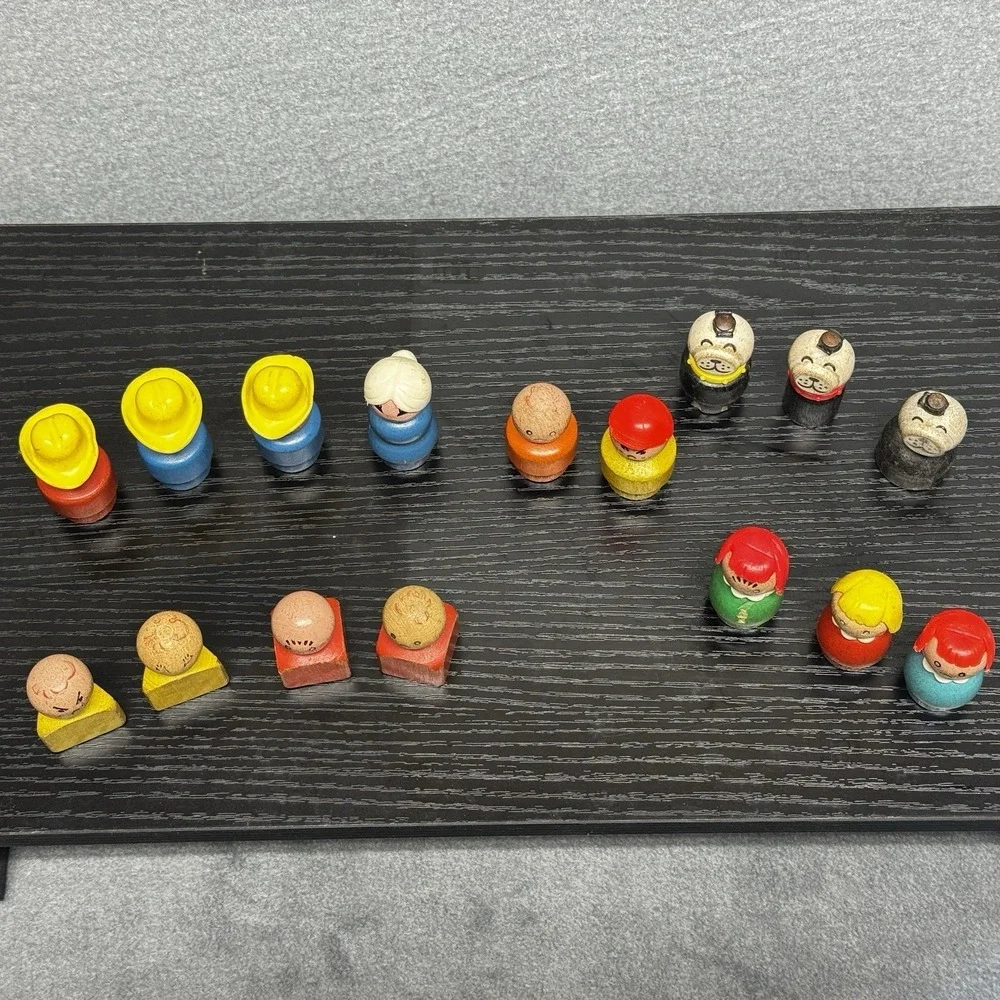 Lot of 16 Vintage Fisher Price Little People - Rare All Wood